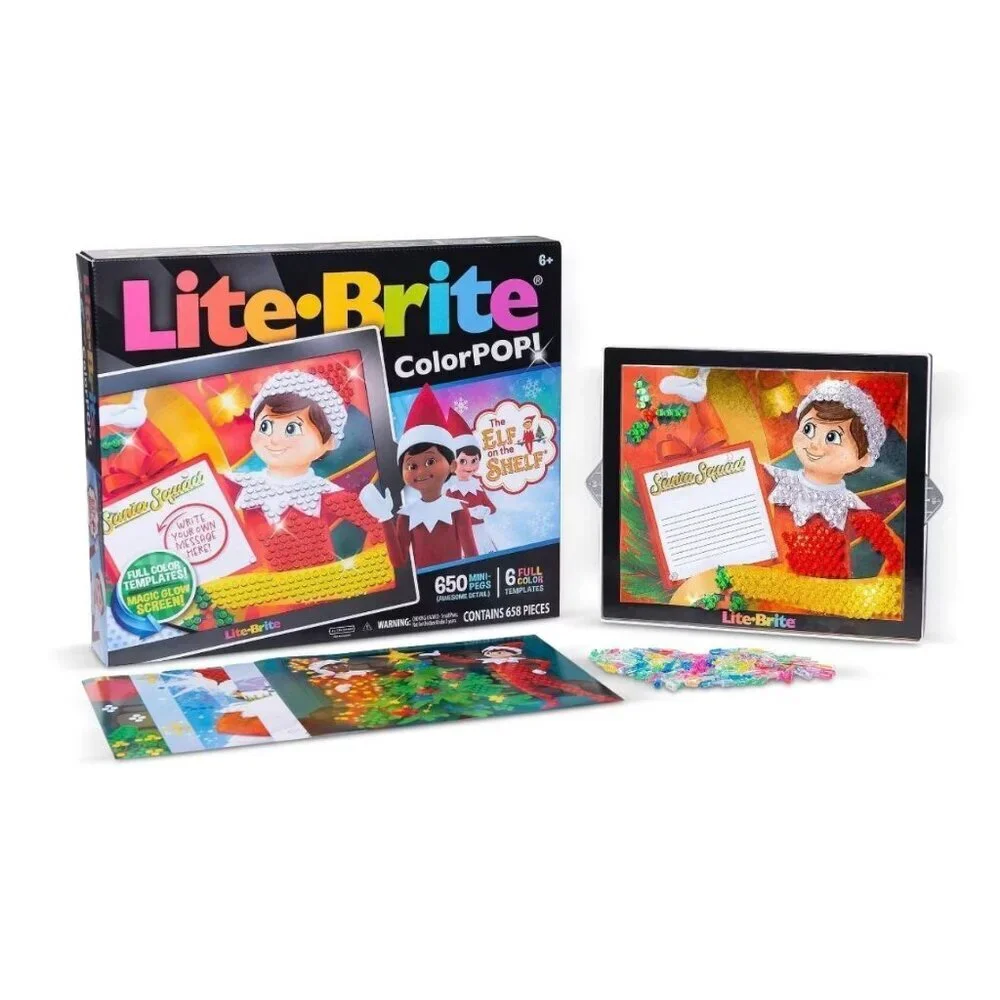 Hasbro Lite-Brite ColorPOP Elf on the Shelf 6 Color Template 4 Light Modes